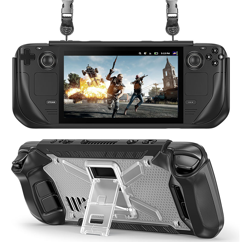 For Steam Deck 2022 TPU+PC Protective Cover Anti-drop Kickstand Case with Shoulder Strap For Steam Deck 2022 TPU+PC Protective Cover Anti-drop Kickstand Case with Shoulder Strap
